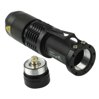 UltraFire Focus Flashlight, 3 Mode, Cree XM-L T6 LED, White Light, Luminous Flux: 700lm, Length: 11.