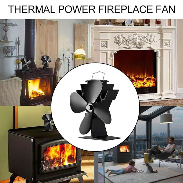 YL603 Eco-friendly Aluminum Alloy Heat Powered Stove Fan with 4 Blades for Wood / Gas / Pellet Stove