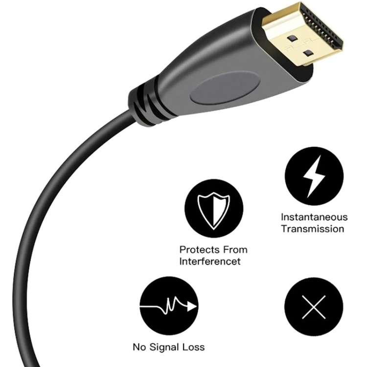 1.4 Version, Gold Plated 19 Pin HDMI Male to HDMI Male Coiled Cable, Support 3D / Ethernet, Length: