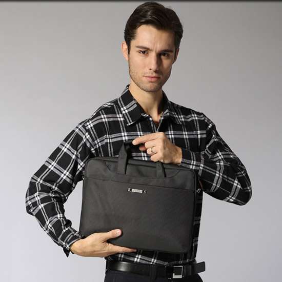 15.6 inch Portable One Shoulder Waterproof Nylon Laptop Bag, Black (301#)(Black)