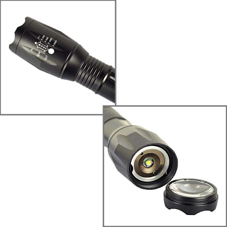 LT-XD 1 x CREE XML-T6 White Light LED Flashlight , 1800 LM 5-Modes(Black)