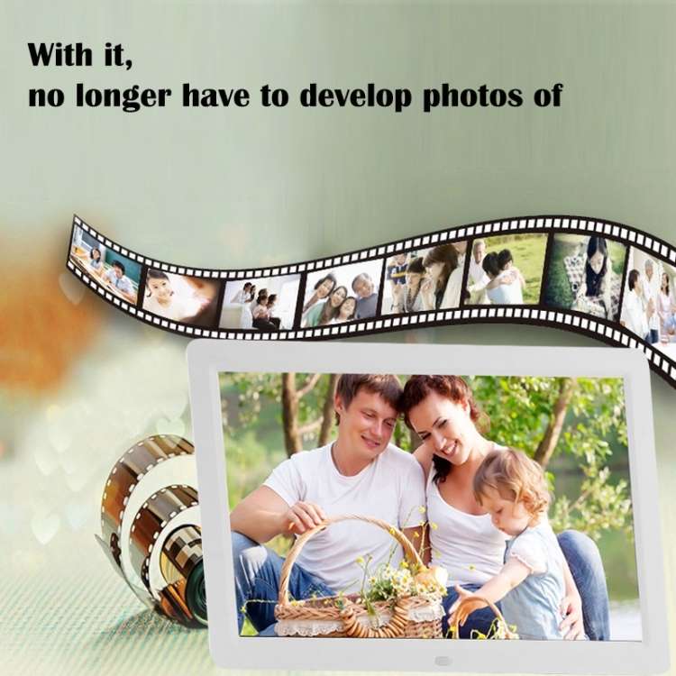 12 inch LED Display Multi-media Digital Photo Frame with Holder & Music & Movie Player, Support USB