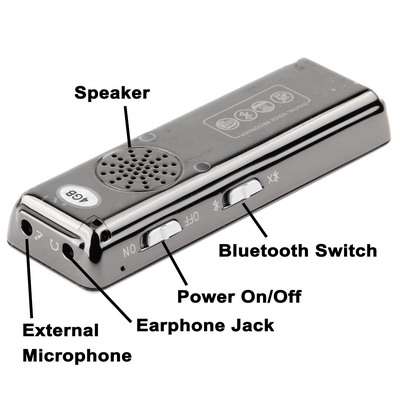 Digital Voice Recorder MP3 Player with 4GB Memory, Support Mobile Bluetooth recording, Mobile Phone