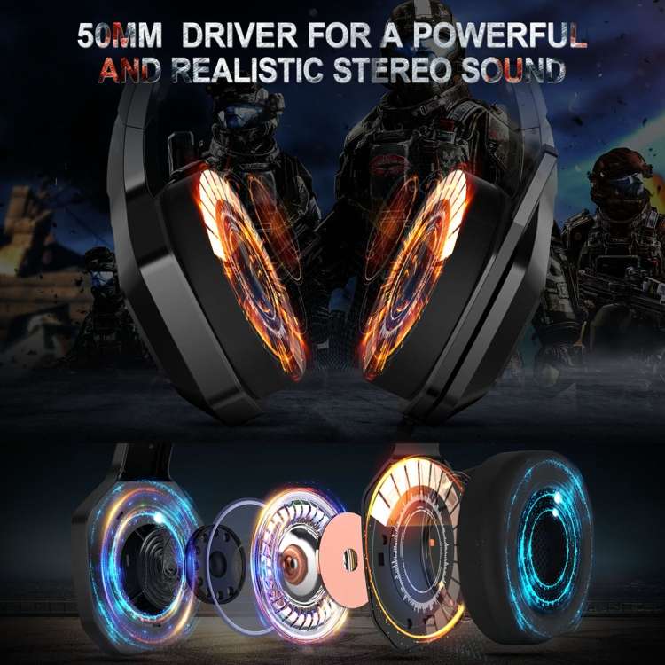 ONIKUMA K10 Computer Games Wired Headset with RGB LED Light