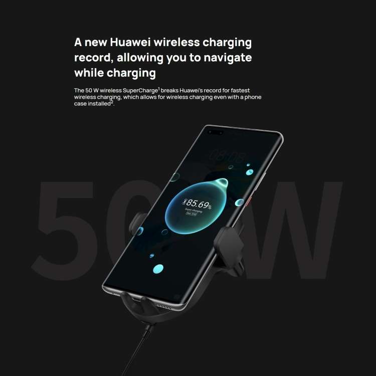Original Huawei CK030 50W Max SuperCharge Smart Infrared Sensor Car Wireless Charger(Black)