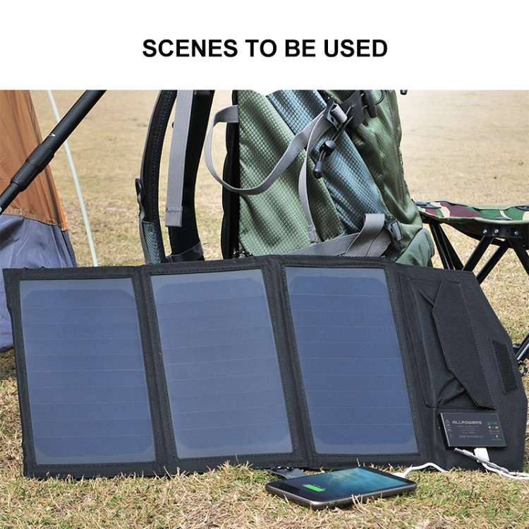 ALLPOWERS Solar Battery Charger Portable 5V 15W Dual USB+ Type-C Portable Solar Panel Charger Outdoo