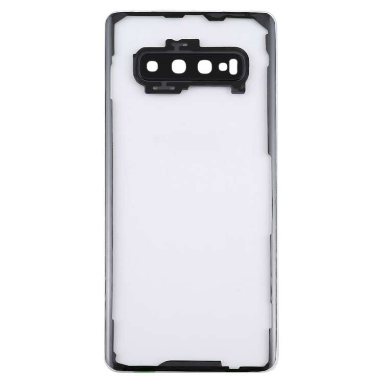 For Samsung Galaxy S10+ SM-G9750 G975F Transparent Battery Back Cover with Camera Lens Cover (Transp