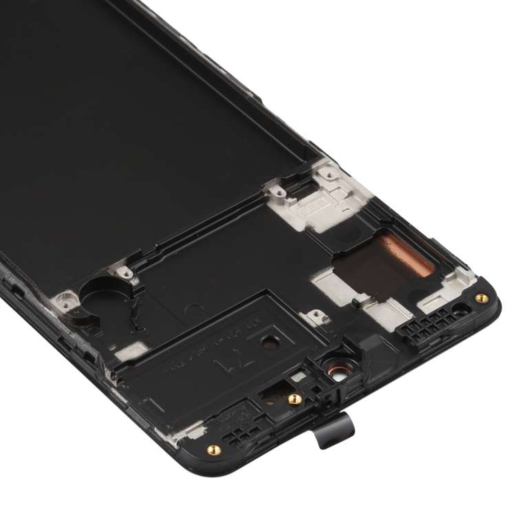 Original Super AMOLED LCD Screen for Galaxy A71 Digitizer Full Assembly with Frame (Black)