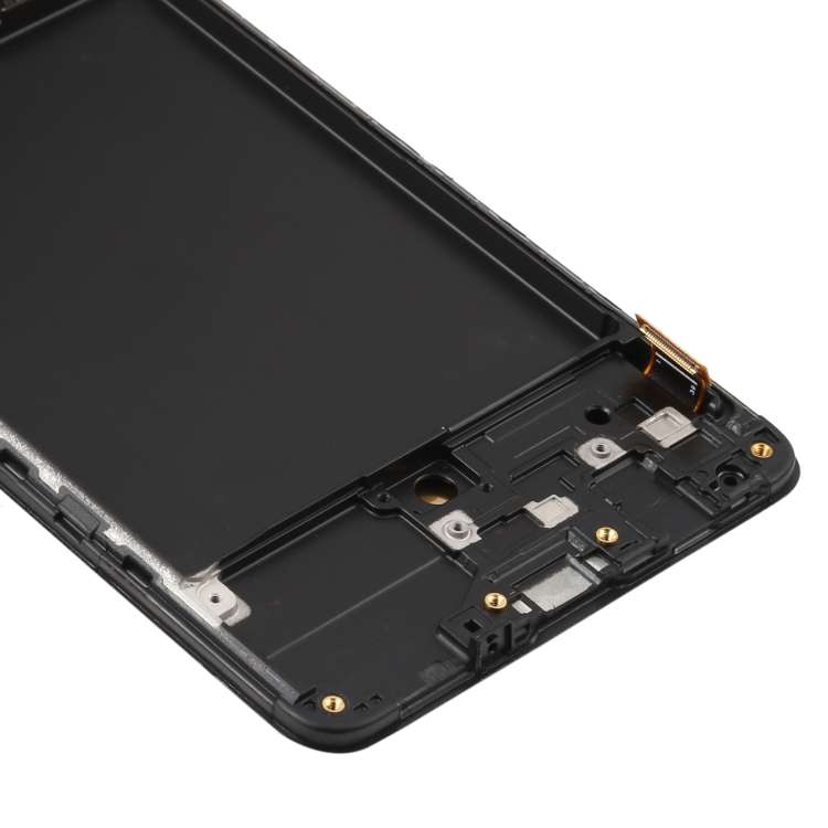 Original Super AMOLED LCD Screen for Galaxy A71 Digitizer Full Assembly with Frame (Black)