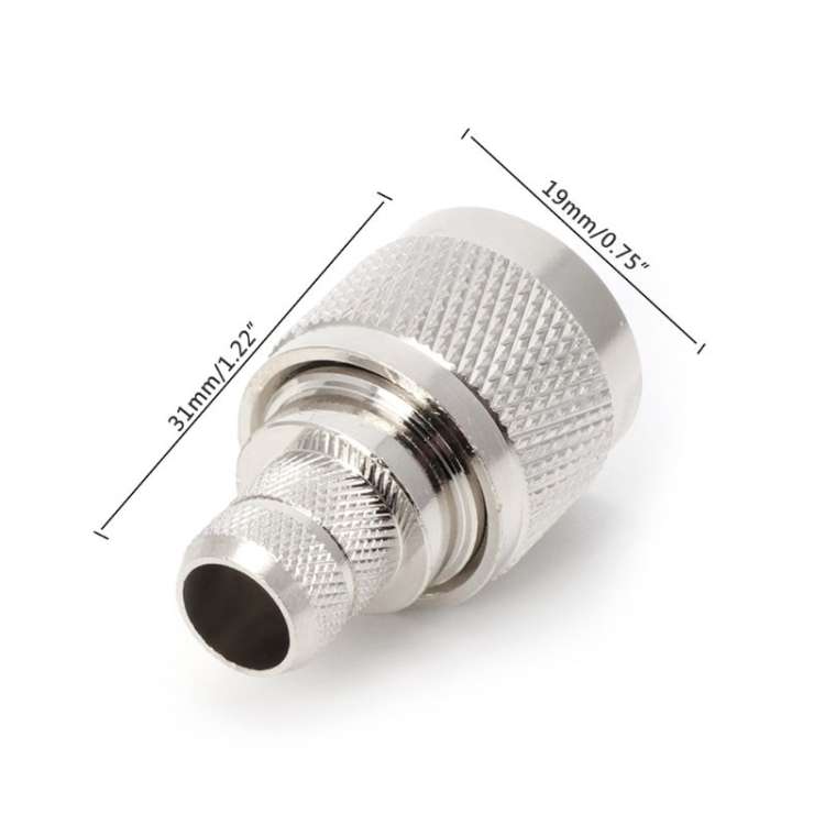 1 Set N Type Plug RF Connector Coaxial Adapter Converter for LMR400 RG8 Cable