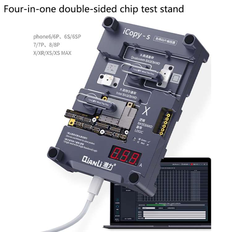 Qianli iCopy-S Double Sided Chip Test Stand 4 in1 Logic Baseband EEPROM Chip Non-removal For iPhone
