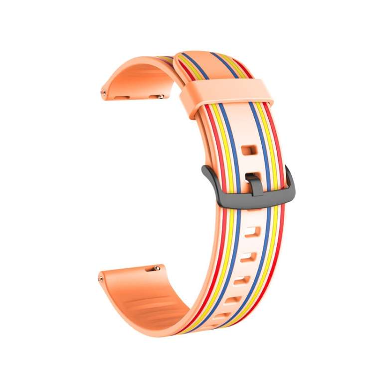 22mm For Huawei Watch GT2e / GT / GT2 46MM Striped Silicone Watch Band(Orange)