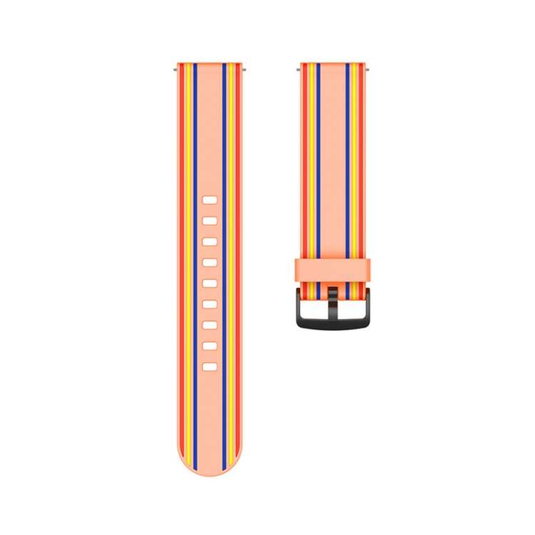 22mm For Huawei Watch GT2e / GT / GT2 46MM Striped Silicone Watch Band(Orange)