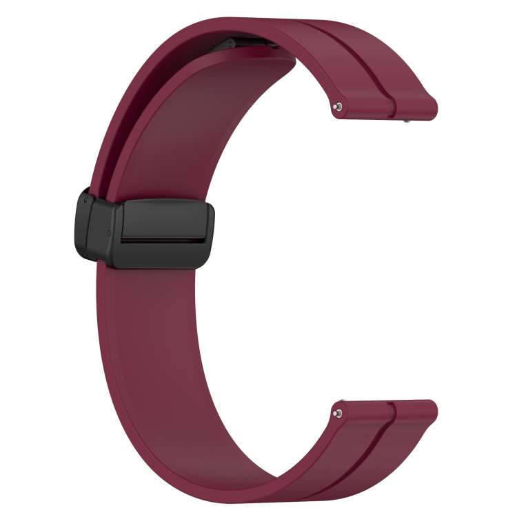 For Amazfit GTR 3 Pro 22mm Solid Color Magnetic Clasp Silicone Watch Band(Wine Red)