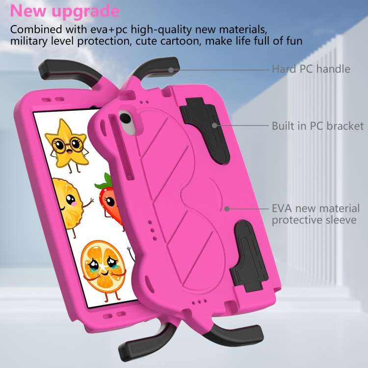 For Samsung Galaxy S5e 10.5 2019 Ice Baby EVA Shockproof Hard PC Tablet Case(Rose Red+Black)