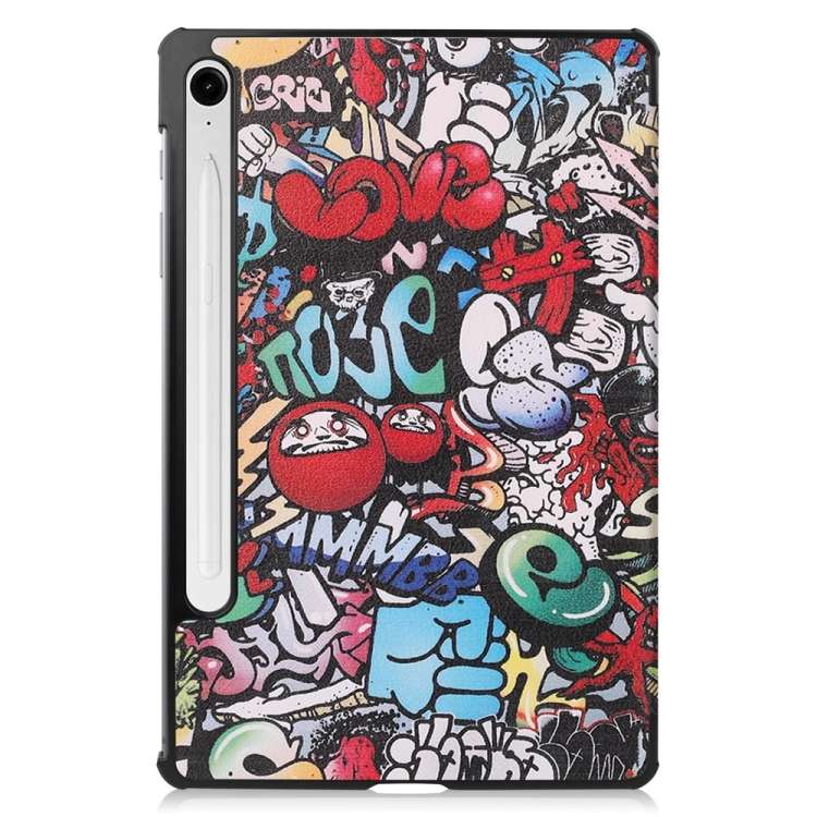For Samsung Galaxy Tab S9 FE 10.9 JUNSUNMAY Custer Painted 3-Fold Stand Leather Smart Tablet Case(Gr