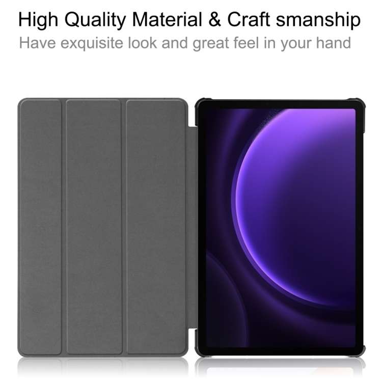 For Samsung Galaxy Tab S9 FE 10.9 JUNSUNMAY Custer Painted 3-Fold Stand Leather Smart Tablet Case(Gr