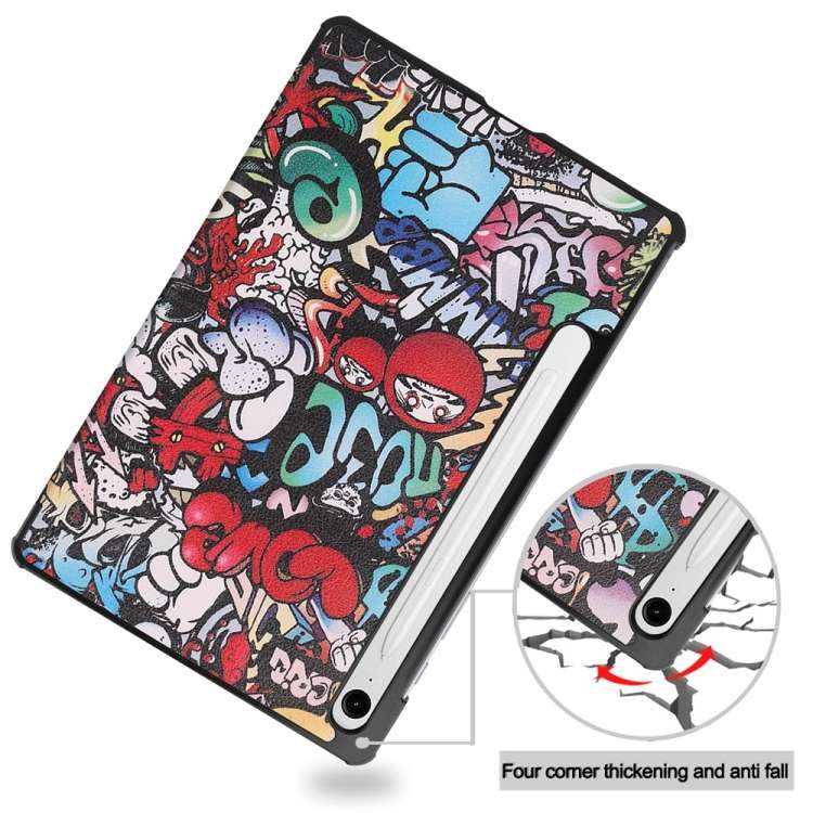 For Samsung Galaxy Tab S9 FE 10.9 JUNSUNMAY Custer Painted 3-Fold Stand Leather Smart Tablet Case(Gr