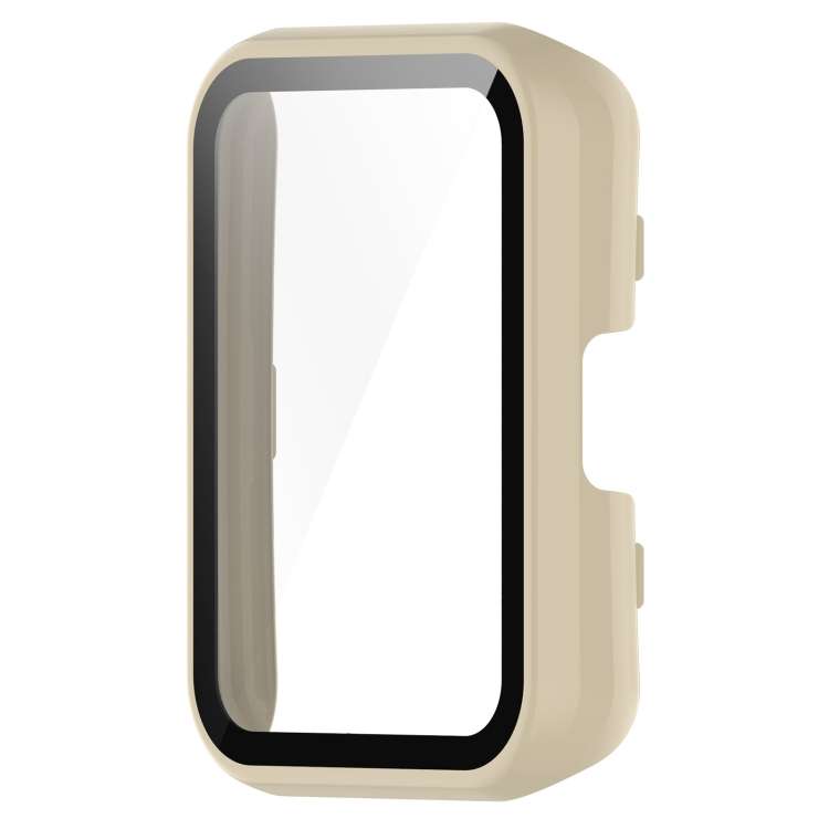 For Huawei Watch Fit PC + 9H Tempered Film Integrated Watch Protective Case(Ivory White)