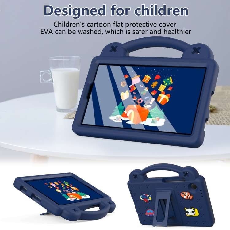 For Samsung Galaxy Tab A9 Handle Kickstand Children EVA Shockproof Tablet Case(Navy Blue)