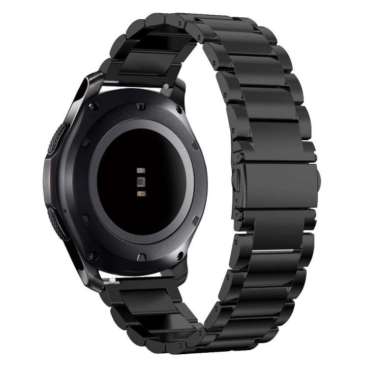 For Huawei Watch GT4 46mm Three Bead Stainless Steel Metal Watch Band(Black)