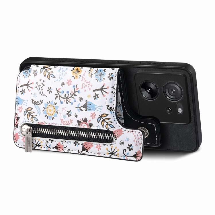 For Xiaomi Mi 10T Pro Retro Painted Zipper Wallet Back Phone Case(Black)