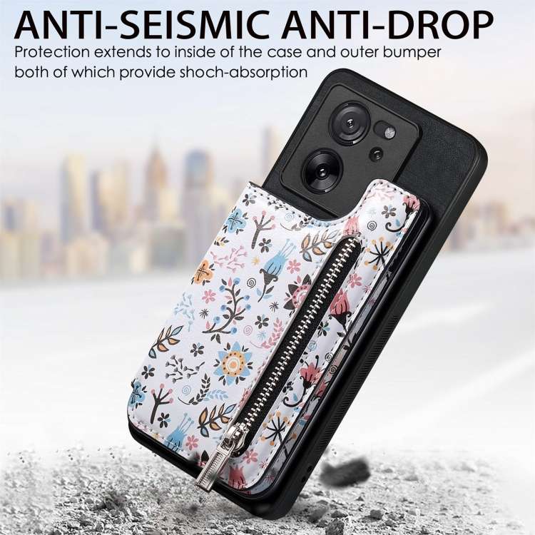 For Xiaomi Mi 10T Pro Retro Painted Zipper Wallet Back Phone Case(Black)
