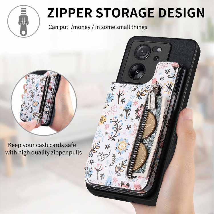 For Xiaomi Mi 10T Pro Retro Painted Zipper Wallet Back Phone Case(Black)