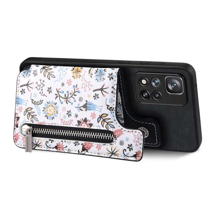 For Redmi Note 13 Pro 5G Retro Painted Zipper Wallet Back Phone Case(Black)