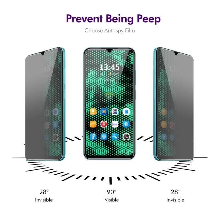 For Xiaomi Poco C51 4G / C50 4G ENKAY Hat-Prince 28 Degree Anti-peeping Privacy Tempered Glass Film
