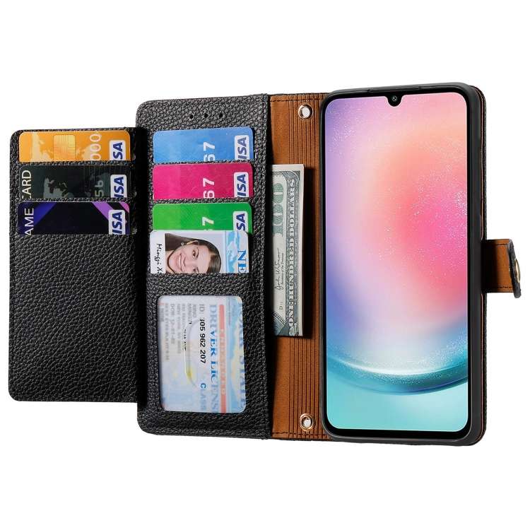 For Samsung Galaxy A25 5G Love Zipper Lanyard Leather Phone Case(Black)