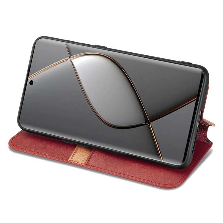 ForTecno Spark 20 Pro+ Cubic Grid Pressed Magnetic Leather Phone Case(Red)