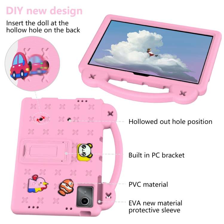 For Onn Tbspg 100110027 2023 Handle Kickstand Children EVA Shockproof Tablet Case(Pink)