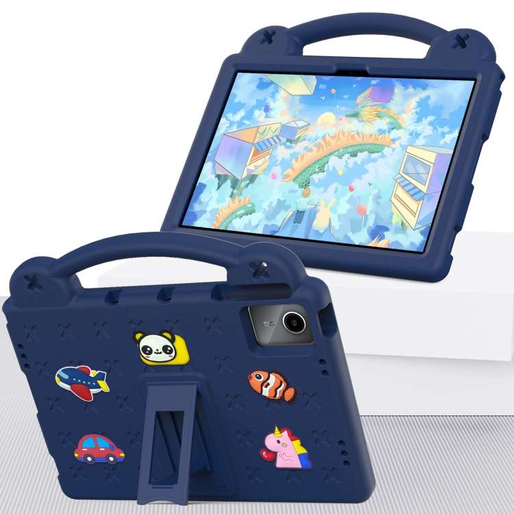 For Onn Tbspg 100110027 2023 Handle Kickstand Children EVA Shockproof Tablet Case(Navy Blue)