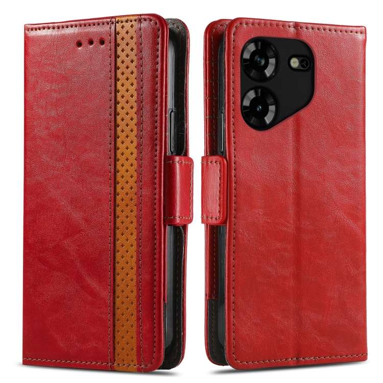 For Tecno Spark 10C CaseNeo Splicing Dual Magnetic Buckle Leather Phone Case(Red)
