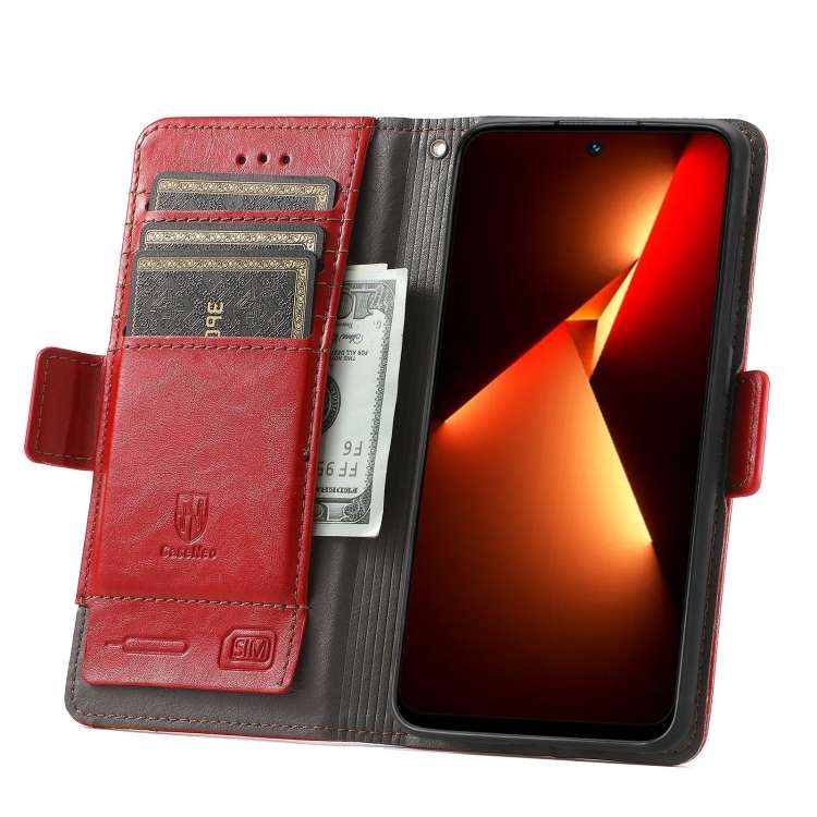 For Tecno Spark 10C CaseNeo Splicing Dual Magnetic Buckle Leather Phone Case(Red)