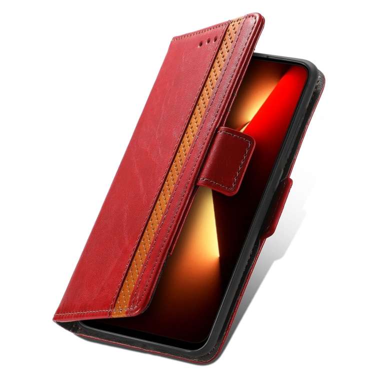 For Tecno Spark 10C CaseNeo Splicing Dual Magnetic Buckle Leather Phone Case(Red)