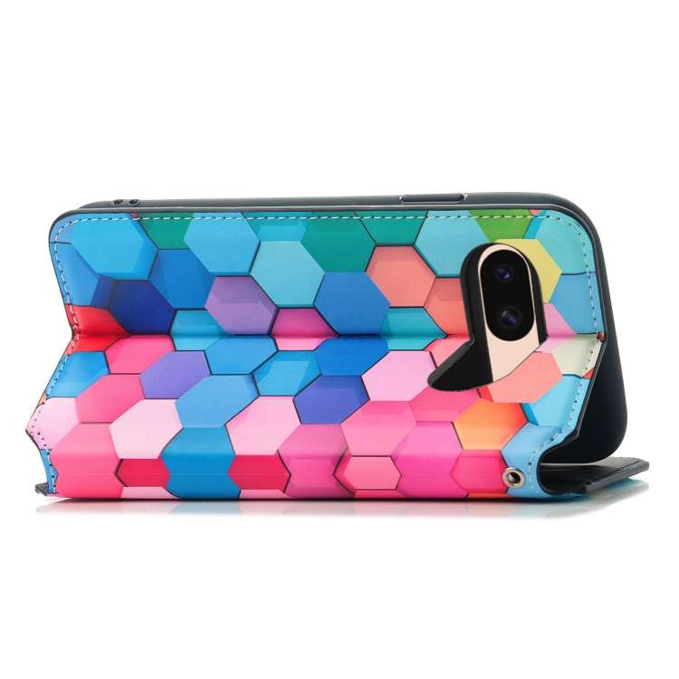 For Google Pixel 6a CaseNeo Colorful Magnetic Leather Phone Case(Colorful Cube)