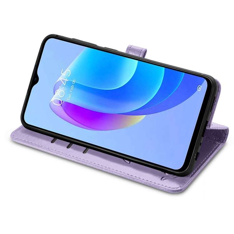 For Tecno Camon 20 Premier Cat and Dog Embossed Leather Phone Case(Purple)