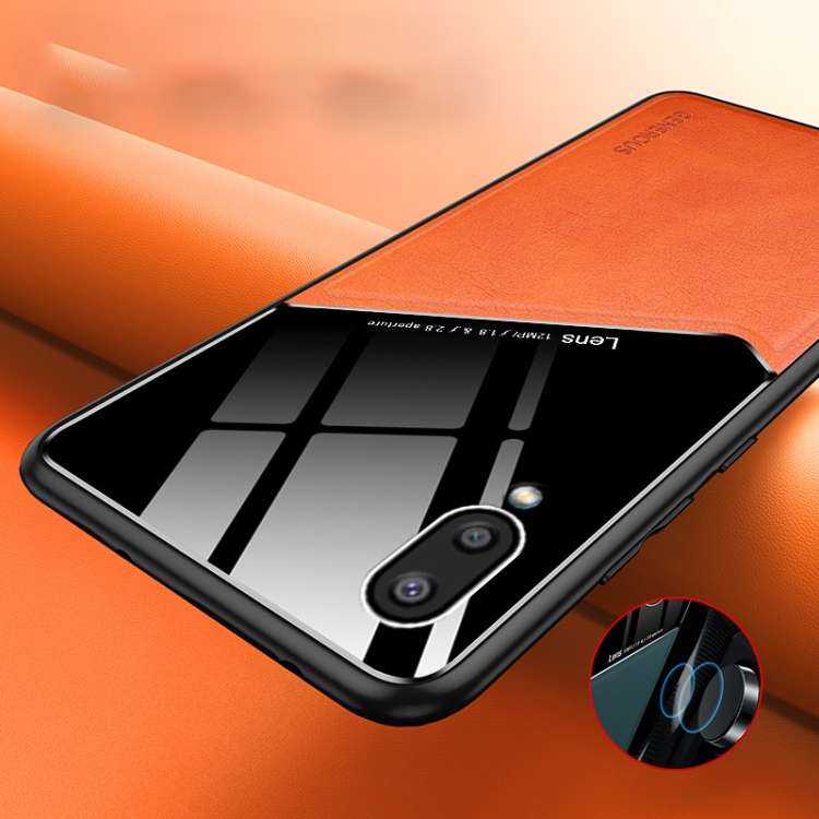 For Samsung Galaxy A02 All-inclusive Leather Organic Glass Phone Case with Metal Iron Sheet(Red)