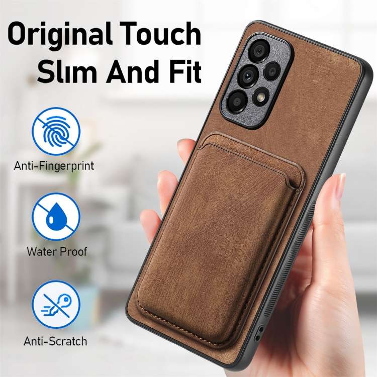For Samsung Galaxy A33 5G Retro Leather Card Bag Magnetic Phone Case(Brown)