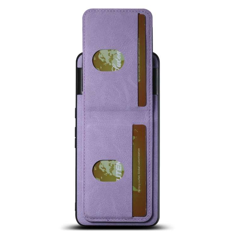 For Google Pixel 8 Suteni H03 Litchi Leather Card Bag Stand Back Phone Case(Purple)