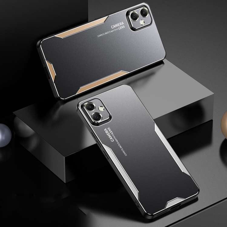 For Samsung Galaxy A05 Blade Series TPU Hybrid Metal Phone Case(Gold)