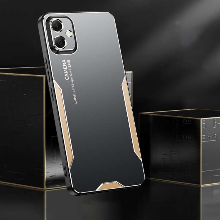 For Samsung Galaxy A05 Blade Series TPU Hybrid Metal Phone Case(Gold)