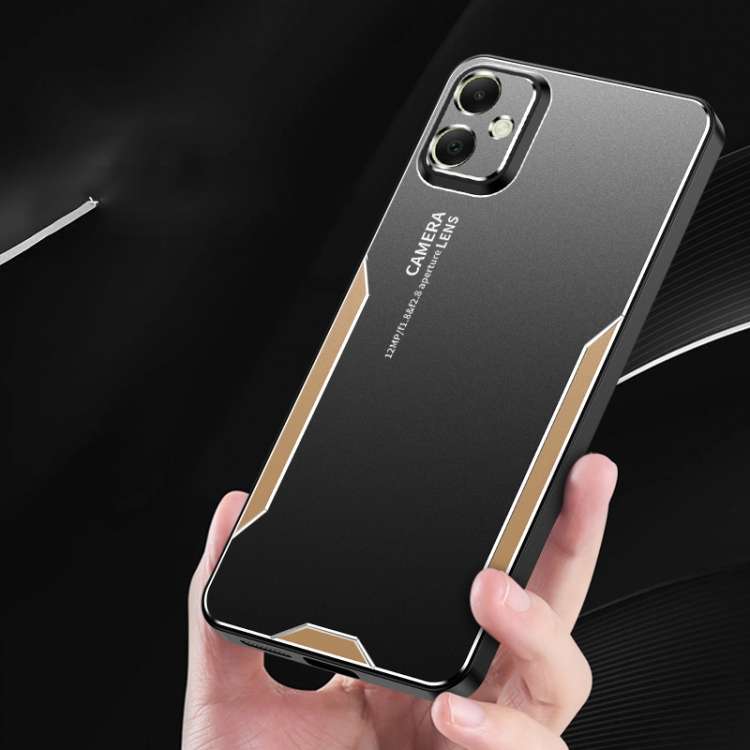 For Samsung Galaxy A05 Blade Series TPU Hybrid Metal Phone Case(Gold)
