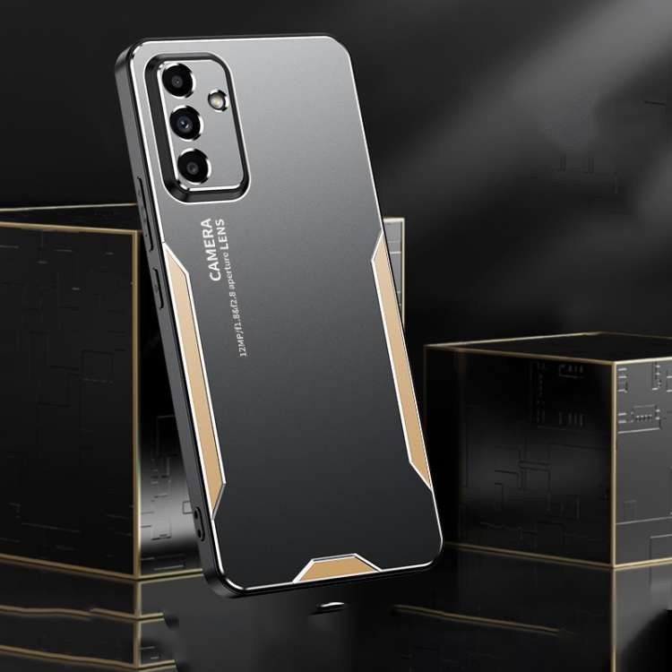For Samsung Galaxy A35 5G Blade Series TPU Hybrid Metal Phone Case(Gold)