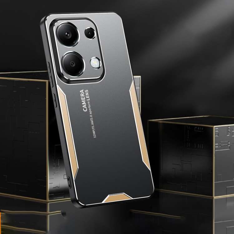 For Xiaomi Redmi Note 13 Pro 4G Blade Series TPU Hybrid Metal Phone Case(Blue)