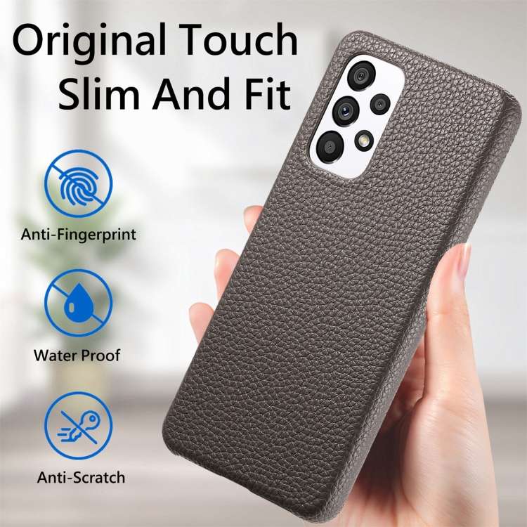 For Samsung Galaxy A52 5G Litchi Oil Edge Leather Back Phone Case(Grey)