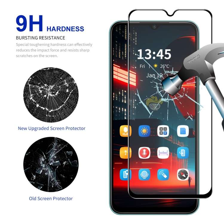 For Realme Narzo 50 5G 5pcs ENKAY Full Glue High Aluminum-silicon Tempered Glass Film