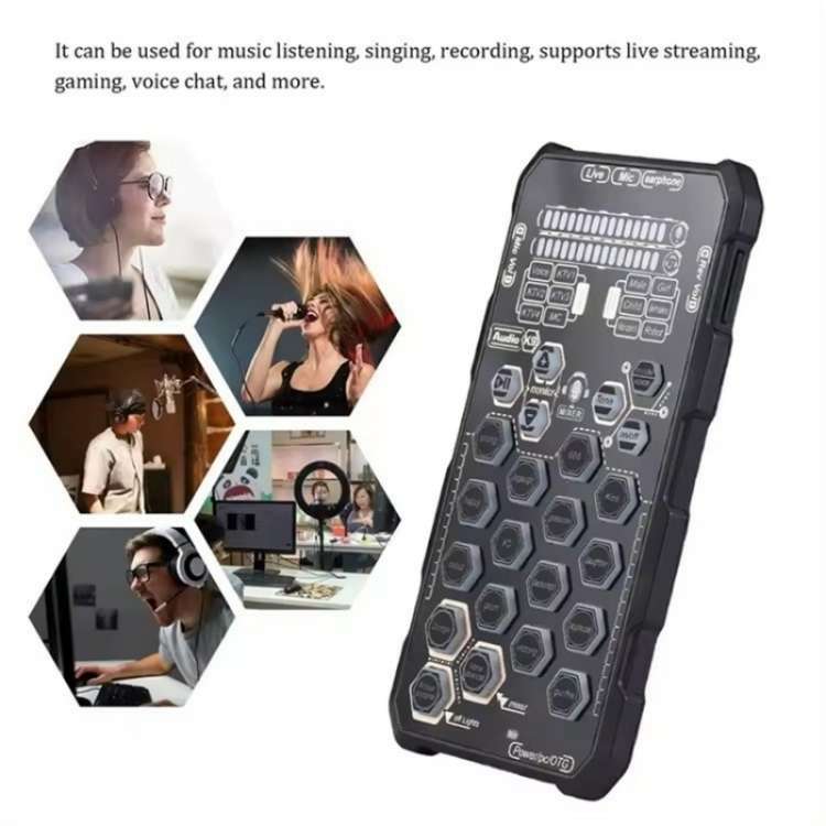 K9 Live Sound Card DJ Mixer Voice Changer Audio Mixer